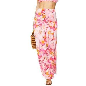 Mink Pink Josie Floral Pink Maxi Skirt Size XS